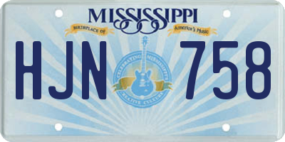MS license plate HJN758