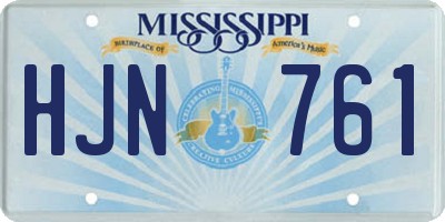 MS license plate HJN761