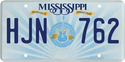 MS license plate HJN762