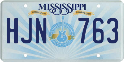 MS license plate HJN763
