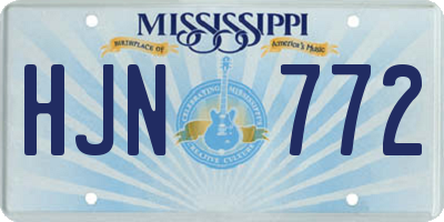 MS license plate HJN772