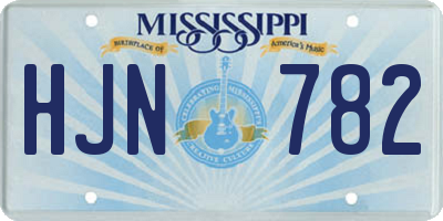MS license plate HJN782