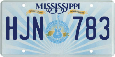 MS license plate HJN783