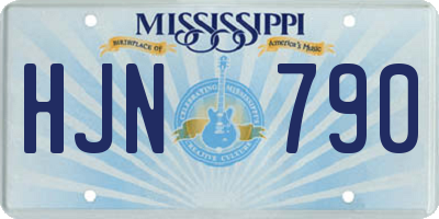 MS license plate HJN790