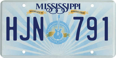 MS license plate HJN791