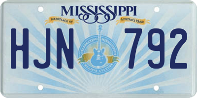 MS license plate HJN792