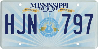 MS license plate HJN797