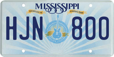 MS license plate HJN800