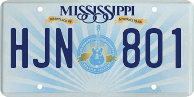 MS license plate HJN801