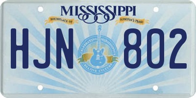 MS license plate HJN802