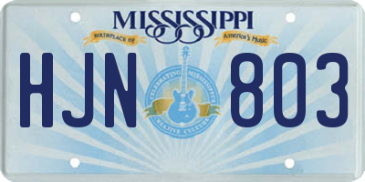 MS license plate HJN803