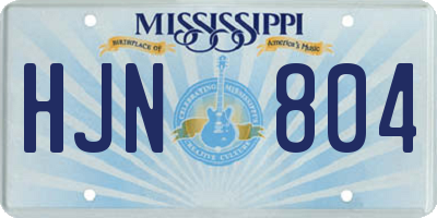 MS license plate HJN804