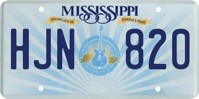 MS license plate HJN820