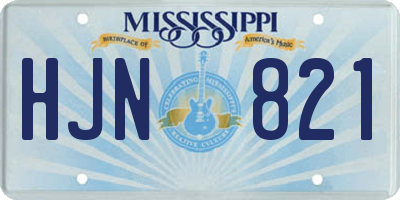 MS license plate HJN821