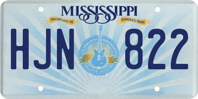 MS license plate HJN822