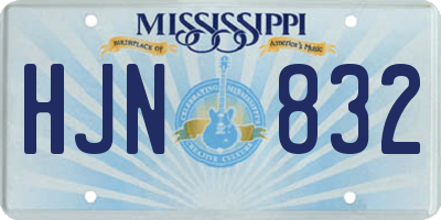 MS license plate HJN832