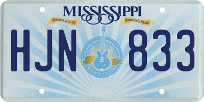 MS license plate HJN833