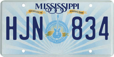 MS license plate HJN834