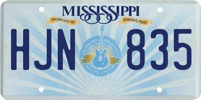 MS license plate HJN835