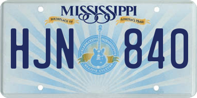 MS license plate HJN840