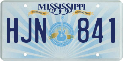 MS license plate HJN841