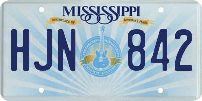 MS license plate HJN842