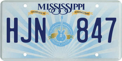 MS license plate HJN847