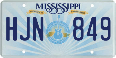 MS license plate HJN849