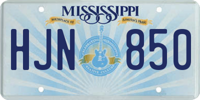MS license plate HJN850