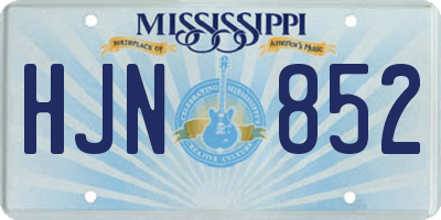 MS license plate HJN852