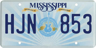 MS license plate HJN853