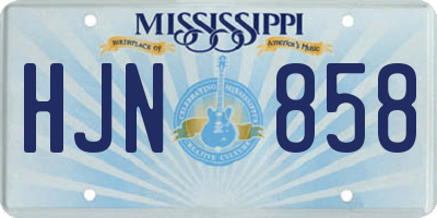 MS license plate HJN858