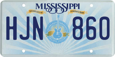 MS license plate HJN860