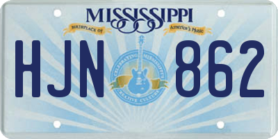MS license plate HJN862