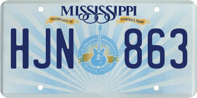 MS license plate HJN863