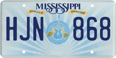 MS license plate HJN868