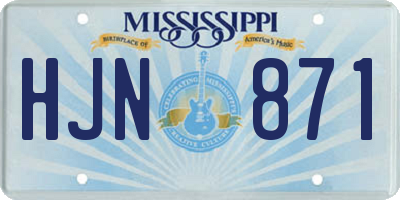 MS license plate HJN871