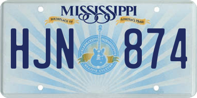 MS license plate HJN874