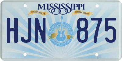 MS license plate HJN875