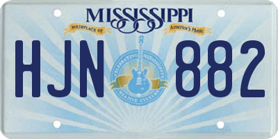 MS license plate HJN882