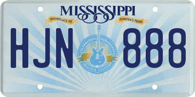 MS license plate HJN888