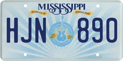 MS license plate HJN890