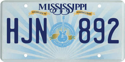MS license plate HJN892