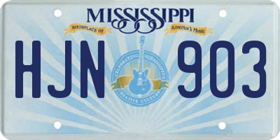 MS license plate HJN903