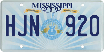MS license plate HJN920