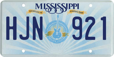 MS license plate HJN921