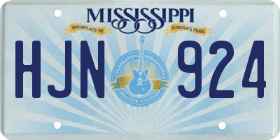 MS license plate HJN924