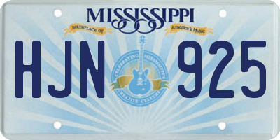 MS license plate HJN925