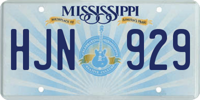 MS license plate HJN929
