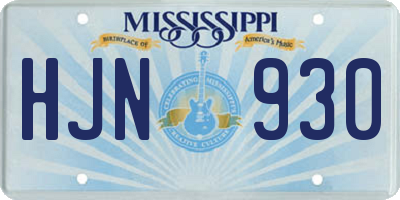MS license plate HJN930